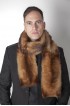 Polecat fitchew fur stole-scarf, dark brown